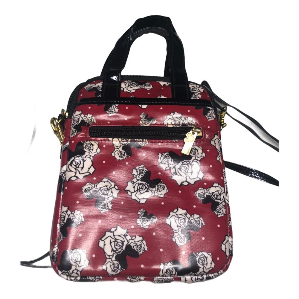 Disney Parks D Tech Rose Hidden Mickey Red Crossbody Purse Bag